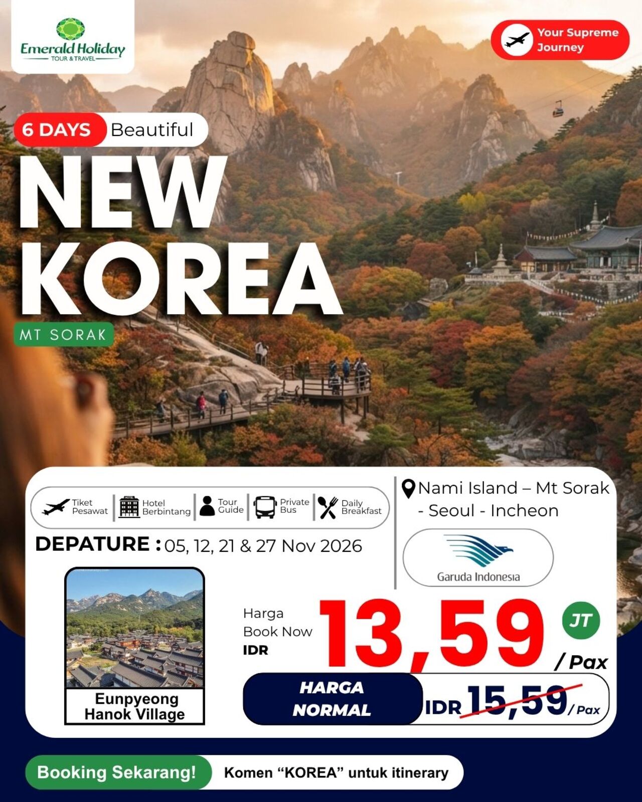 6D MT. SORAK-SEOUL 5,12,21,NOV 26